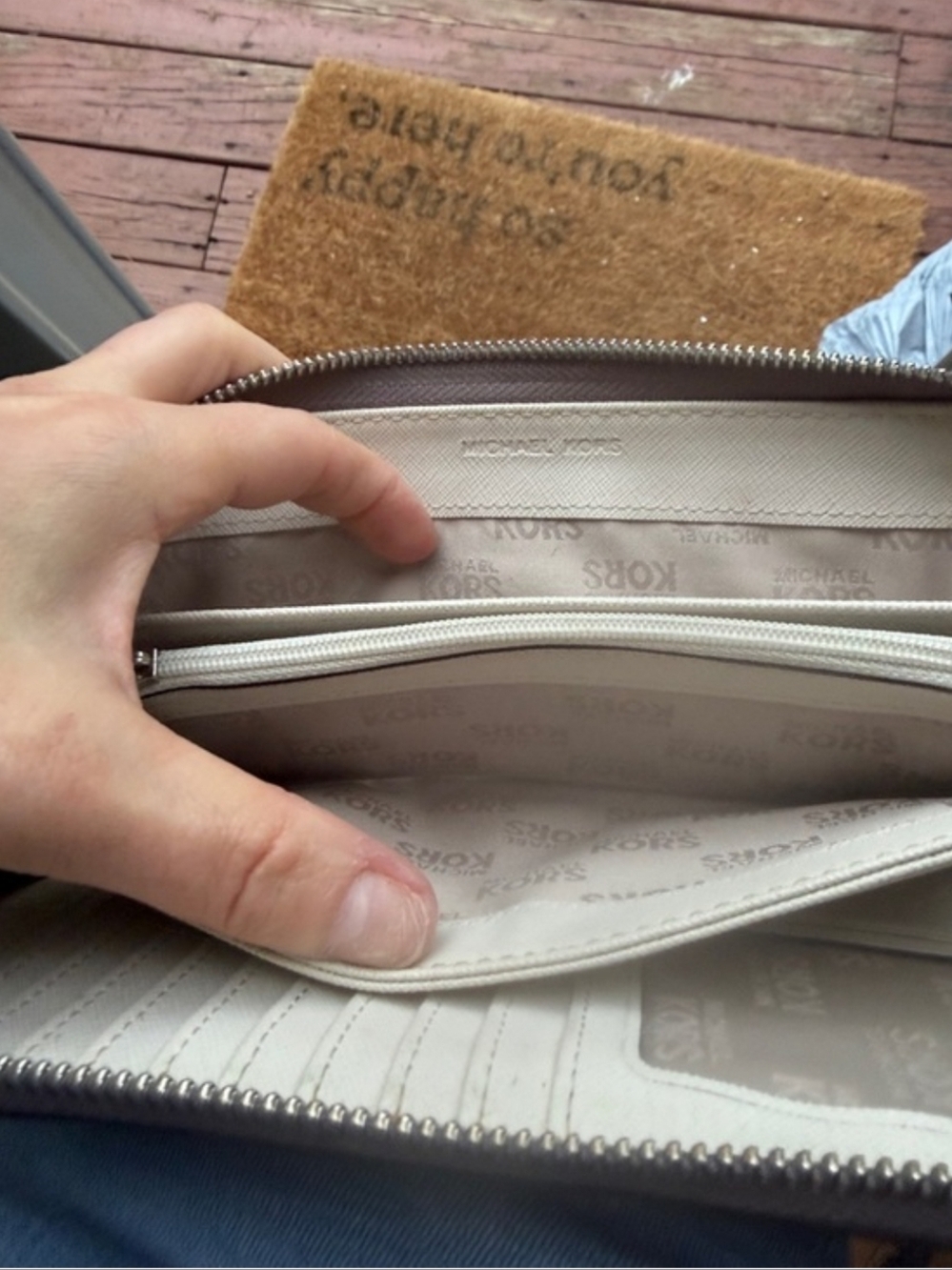 Michael Kors Jet Set Python-Embossed Leather Travel Continental Wallet EUC - Picture 10 of 15